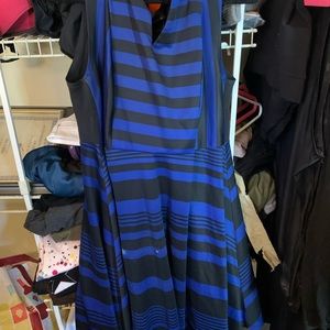 Torrid black and blue striped sleeveless dress size 2